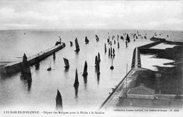 Iconographie - Départ des barques pour la pêche à la sardine