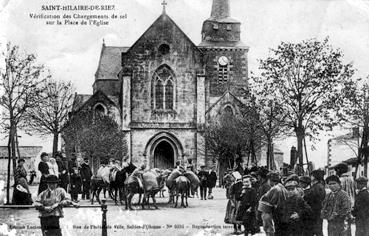 Iconographie - Vérification des chargements de sel sur la place de l'Eglise