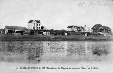 Iconographie - La plage et les nouveaux chalets de St Gilles