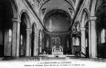 Iconographie - Intérieur de l'ancienne église détruite par la foudre