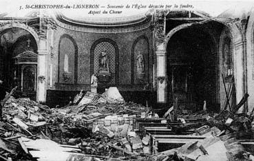 Iconographie - Souvenir de l'église dévastée par la foudre - Aspect du choeur