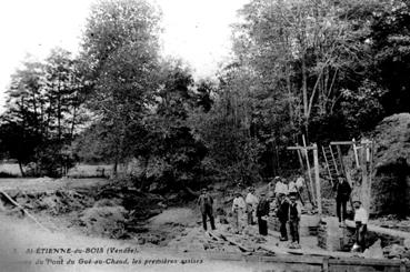 Iconographie - Travaux du pont du Gué-au-Chaud - 1ères assises