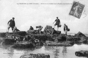 Iconographie - Pêcheurs de crabes sur le rocher du Grouin du Cou