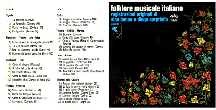 Folklore musicale italiano, vol. 1