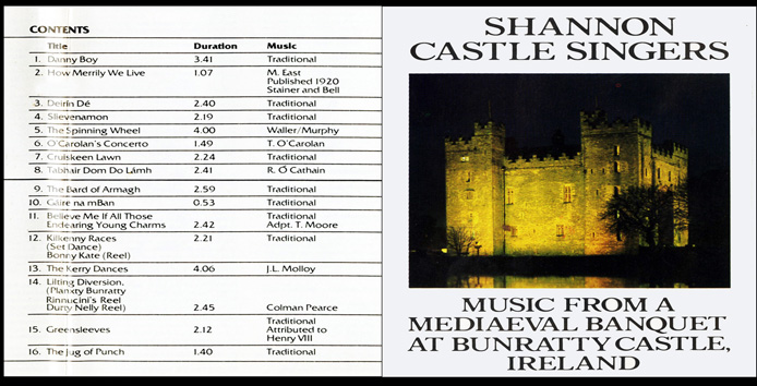 Music from a mediaeval banquet at bunratty castle