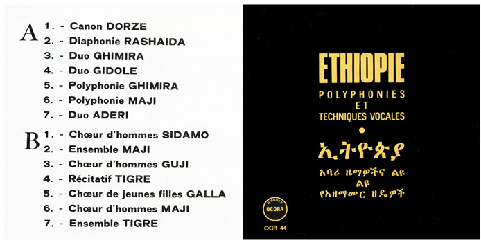 Ethiopie - Polyphonies et techniques vocales
