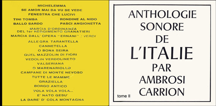 Anthologie sonore de l'Italie, II