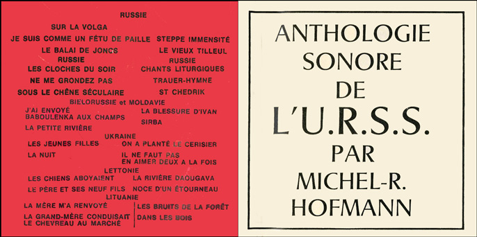 Anthologie sonore de l'URSS, I