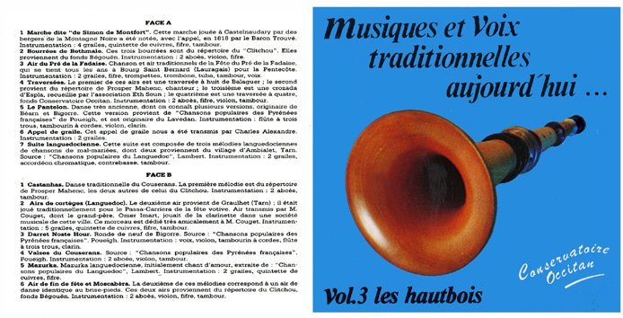 Vol. 3, les hautbois