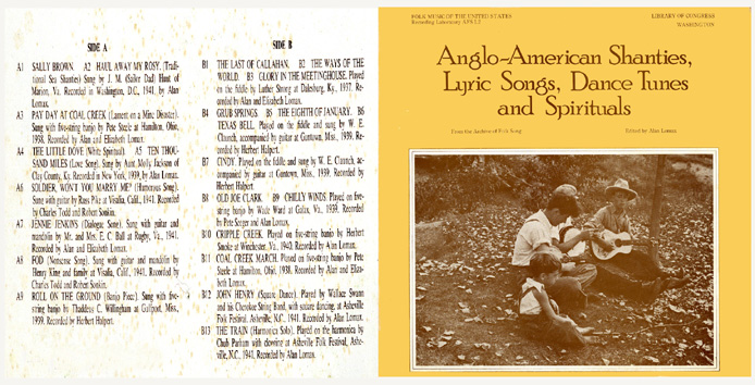 Anglo-American shanties, lyric songs, dance tunes and spirituals